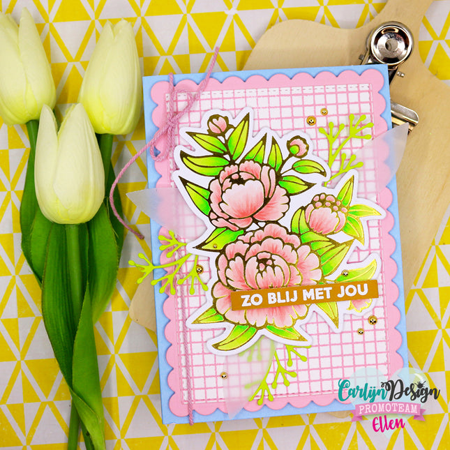 CarlijnDesign Bloemen Pioen hot foil + snijmal CDHF-0033