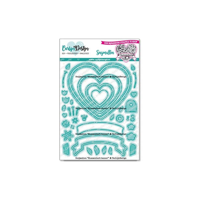 CarlijnDesign Bloemenhart banner snijmallen CDSN-0219