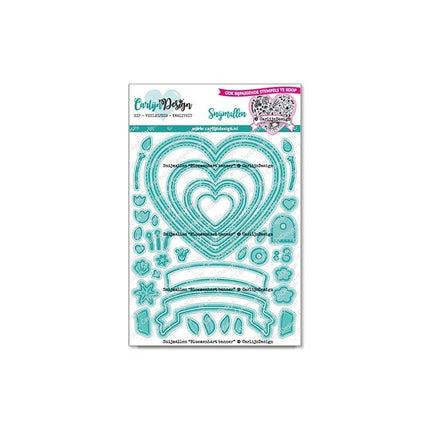 CarlijnDesign Bloemenhart banner snijmallen CDSN-0219
