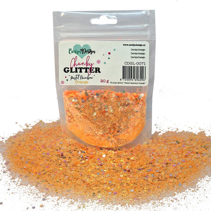 CarlijnDesign CDGL-0071 Chunky glitter Pastel Rainbow Orange