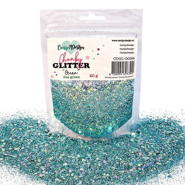 CarlijnDesign CDGL-0098 Chunky glitter Ocean Sea Green