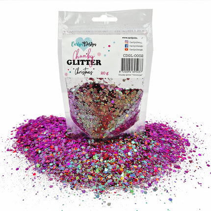 CarlijnDesign Chunky glitter COMBO PACK 3 Christmas 10x