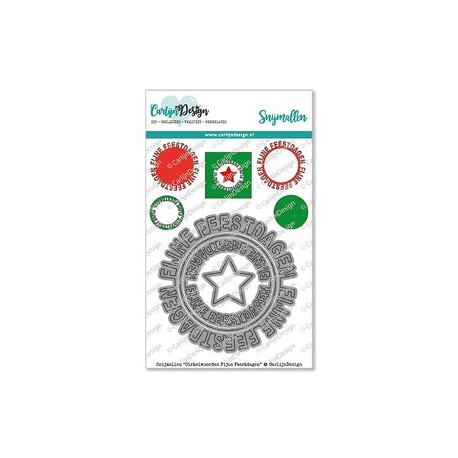 CarlijnDesign Cirkelwoorden Fijne Feestdagen snijmallen CDSN-0032