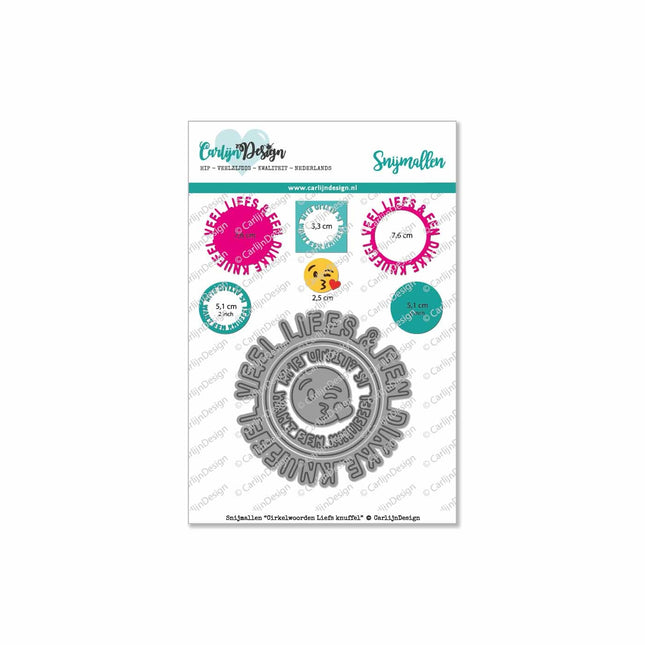 CarlijnDesign Cirkelwoorden Liefs knuffel snijmallen CDSN-0053