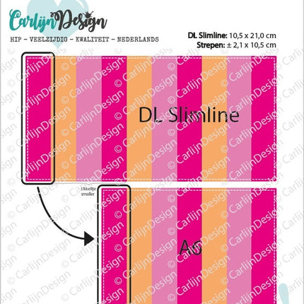 CarlijnDesign DL Slimline & A6 strepen snijmallen CDSN-0121