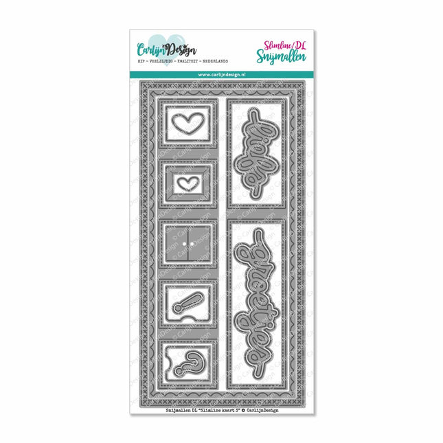 CarlijnDesign DL Slimline kaart 3 snijmallen CDSN-0059