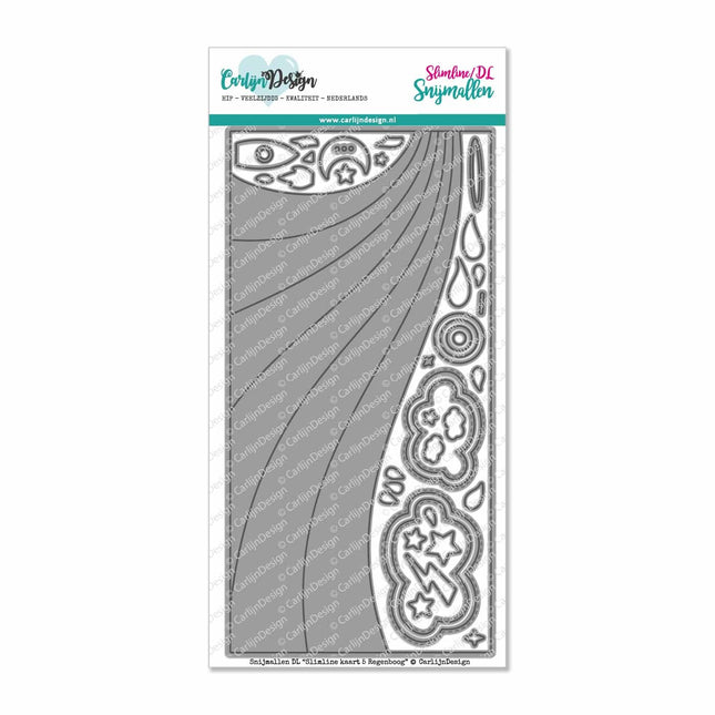 CarlijnDesign DL Slimline kaart 5 Regenboog snijmallen CDSN-0100