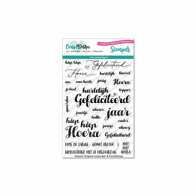 CarlijnDesign Elegante verjaardag stempels CDST-0042