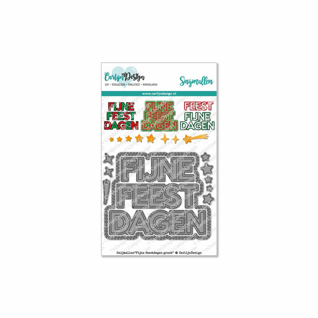 CarlijnDesign Fijne feestdagen groot snijmallen CDSN-0065