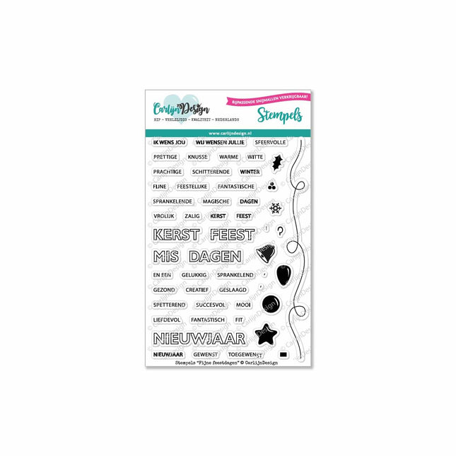 CarlijnDesign Fijne feestdagen stempels CDST-0007