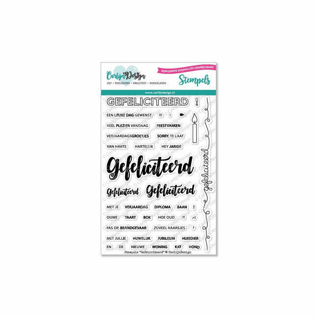 CarlijnDesign Gefeliciteerd stempels CDST-0001