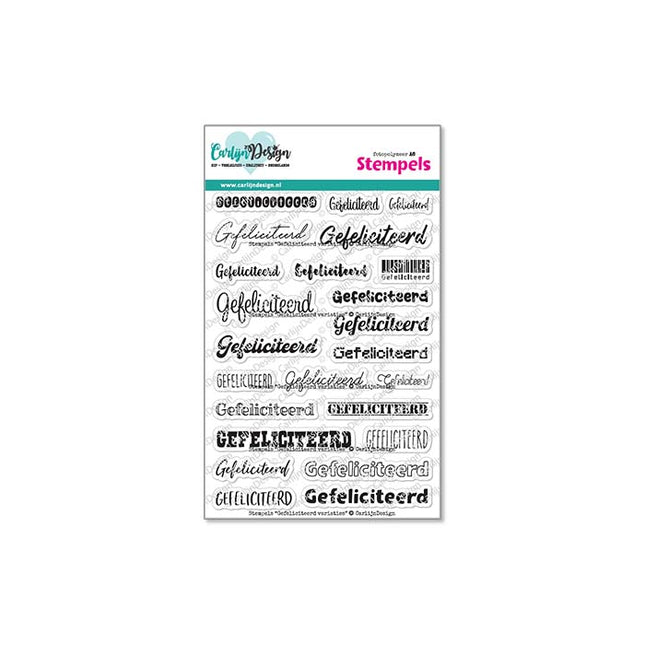 CarlijnDesign Gefeliciteerd variaties Stempels CDST-0158