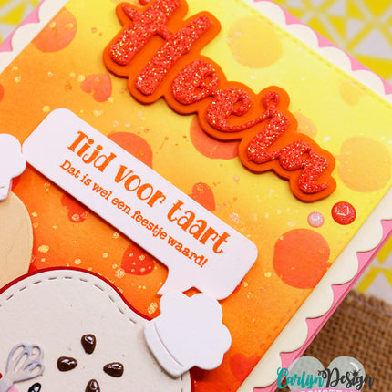 CarlijnDesign Glitter enamel dots Coral CDED-0006