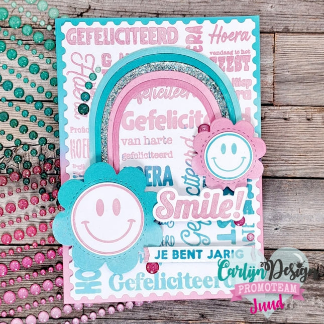 CarlijnDesign Glitter enamel dots Magenta CDED-0002