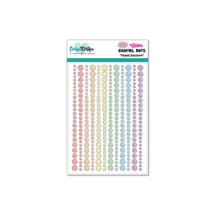 CarlijnDesign Glitter enamel dots Pastel Rainbow CDED-0005