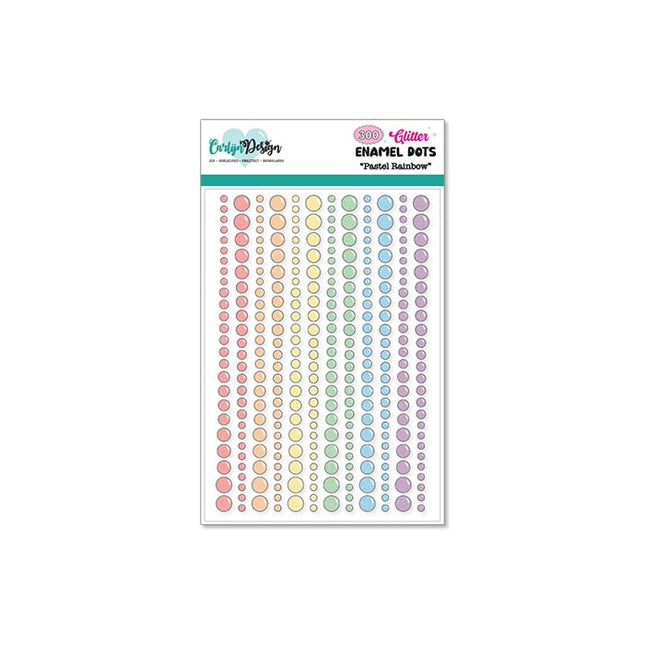 CarlijnDesign Glitter enamel dots Pastel Rainbow CDED-0005