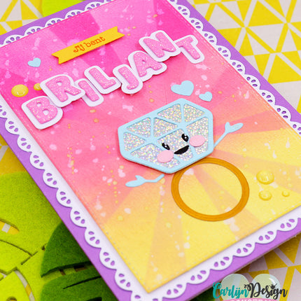 CarlijnDesign Glitter enamel dots Pastel Rainbow CDED-0005