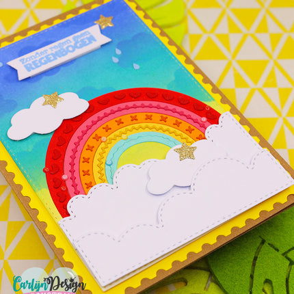 CarlijnDesign Glitter enamel dots Pastel Rainbow CDED-0005