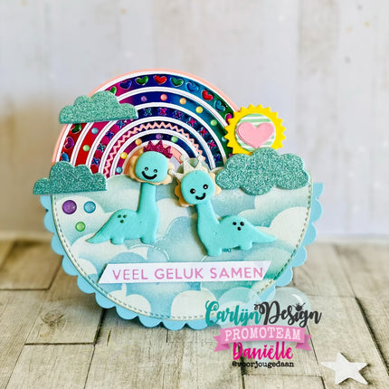 CarlijnDesign Glitter enamel dots Pastel Rainbow CDED-0005