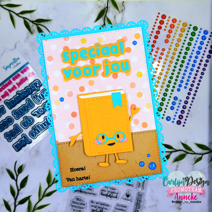 CarlijnDesign Glitter enamel dots Rainbow CDED-0003
