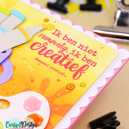CarlijnDesign Glitter enamel dots Yellow CDED-0007