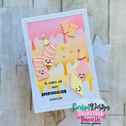 CarlijnDesign Glitter enamel dots Yellow CDED-0007
