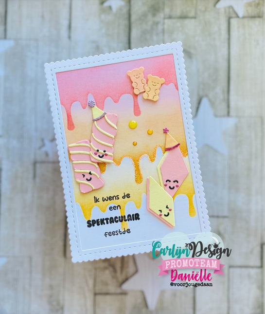CarlijnDesign Glitter enamel dots Yellow CDED-0007