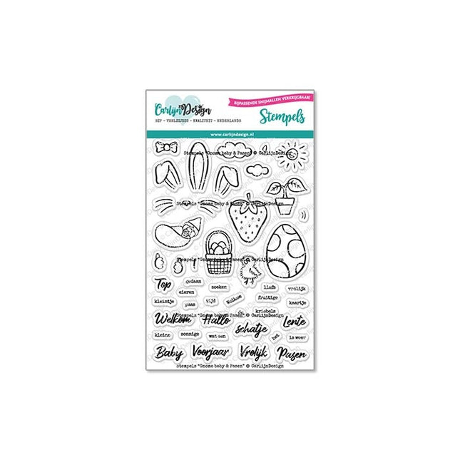 CarlijnDesign Gnome baby & Pasen stempels CDST-0098