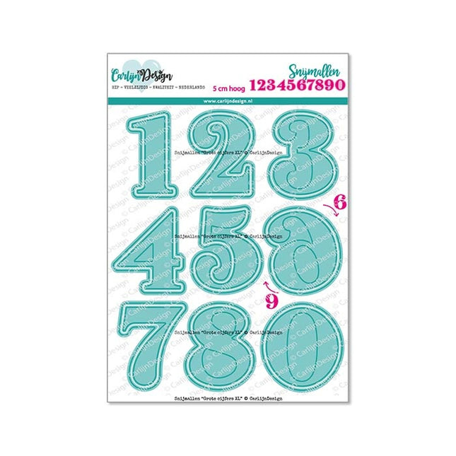 CarlijnDesign Grote cijfers XL snijmallen CDSN-0215