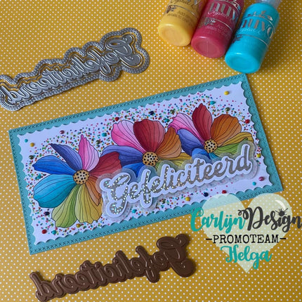 CarlijnDesign Grote teksten 4 Gefeliciteerd hot foil mal CDHF-0007