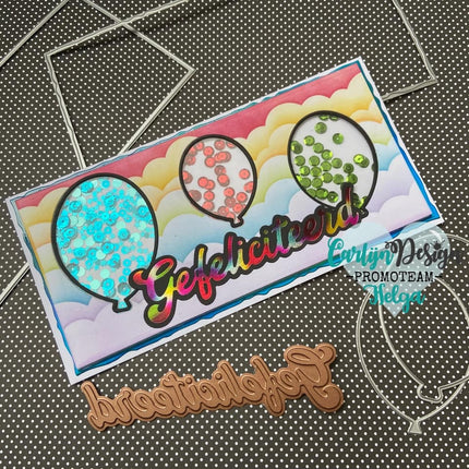 CarlijnDesign Grote teksten 4 Gefeliciteerd hot foil mal CDHF-0007