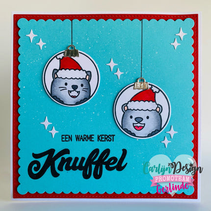 CarlijnDesign Grote teksten Kerst & Knuffel stempels CDST-0091