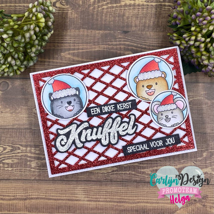 CarlijnDesign Grote teksten Kerst & Knuffel stempels CDST-0091
