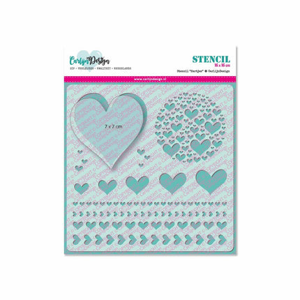 CarlijnDesign Hartjes stencil CDSC-0003