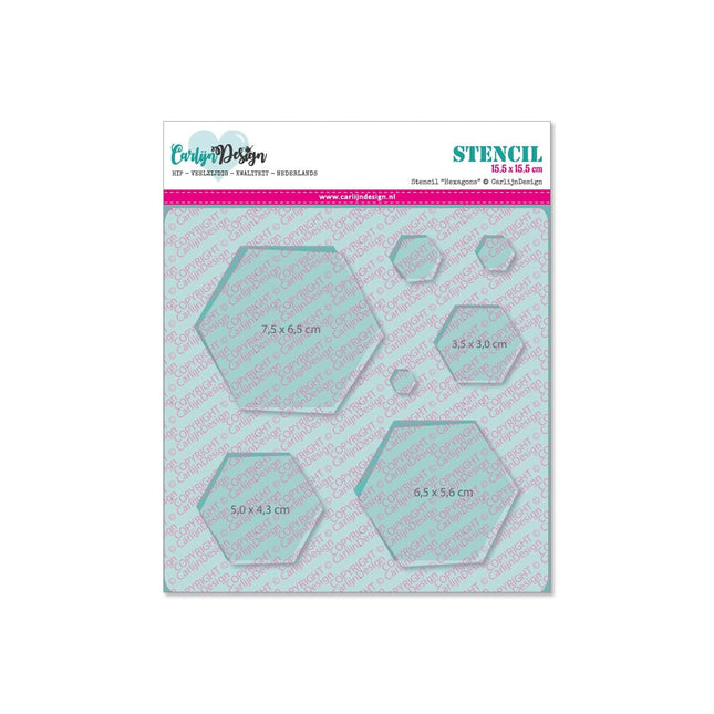 CarlijnDesign Hexagons stencil CDSC-0020