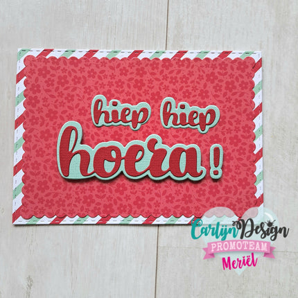 CarlijnDesign Hiep hiep hoera snijmallen CDSN-0218