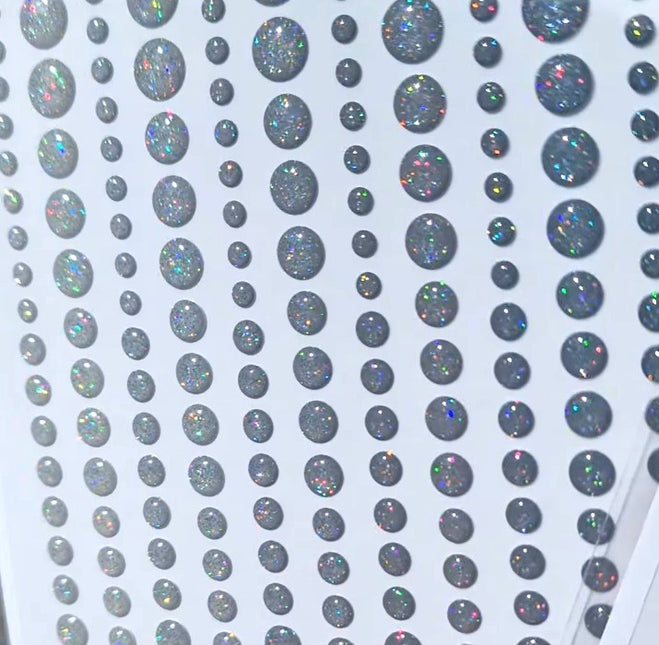CarlijnDesign Holo Silver Glitter enamel dots CDED-0009