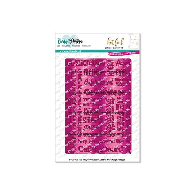 CarlijnDesign Hot foil A6 Vakjes Gefeliciteerd CDHF-0055