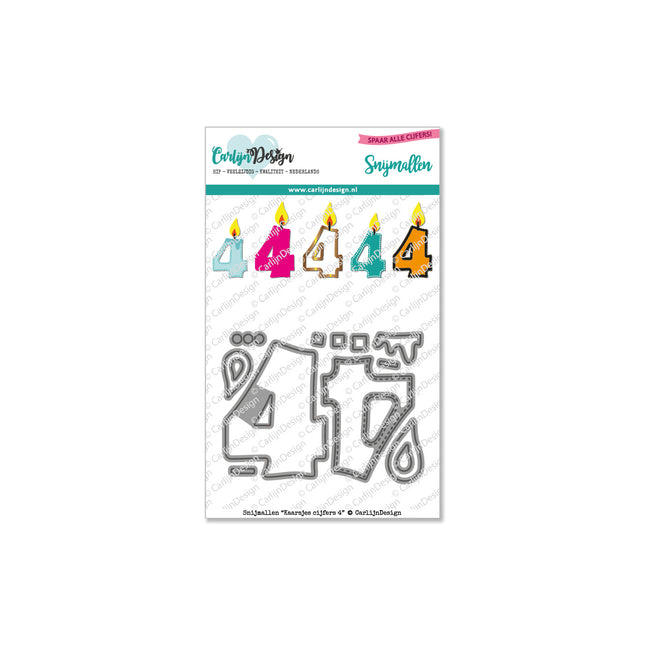 CarlijnDesign Kaarsjes cijfers 4 snijmallen CDSN-0119