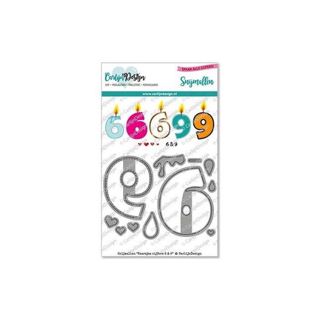 CarlijnDesign Kaarsjes cijfers 6+9 snijmallen CDSN-0143