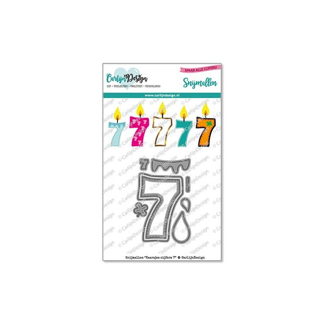 CarlijnDesign Kaarsjes cijfers 7 snijmallen CDSN-0147
