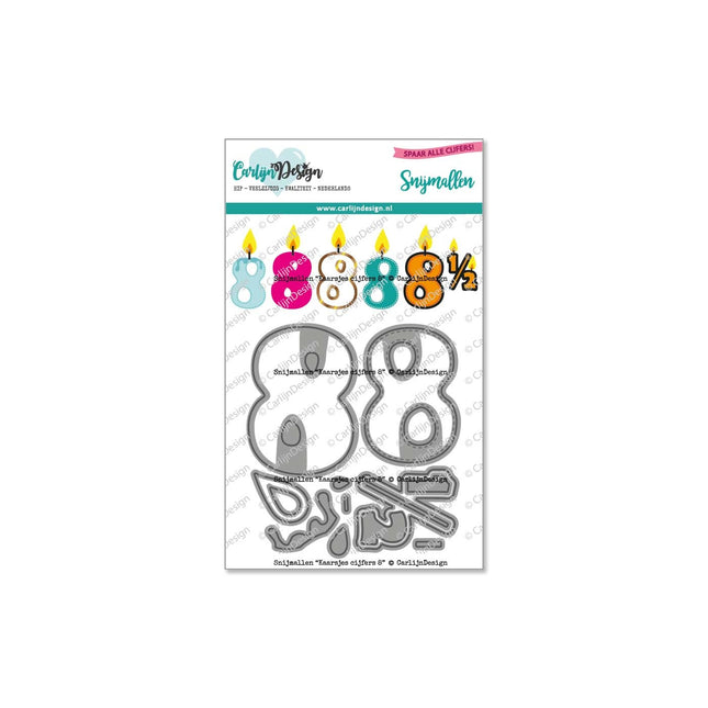 CarlijnDesign Kaarsjes cijfers 8 snijmallen CDSN-0159