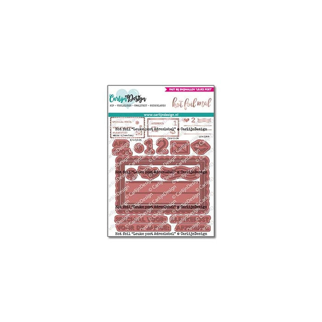 CarlijnDesign Leuke post Adreslabel hot foil mal CDHF-0023
