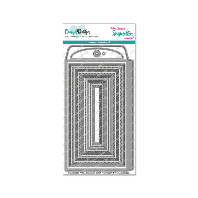 CarlijnDesign Mini Slimline kaart + envelop snijmallen CDSN-0110