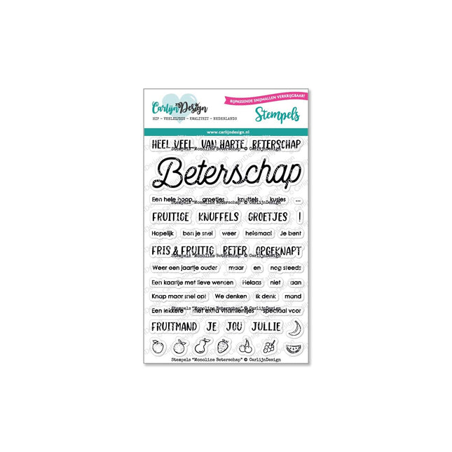CarlijnDesign Monoline Beterschap stempels CDST-0088