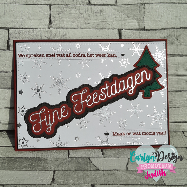 CarlijnDesign Monoline Fijne Feestdagen hot foil mal CDHF-0011