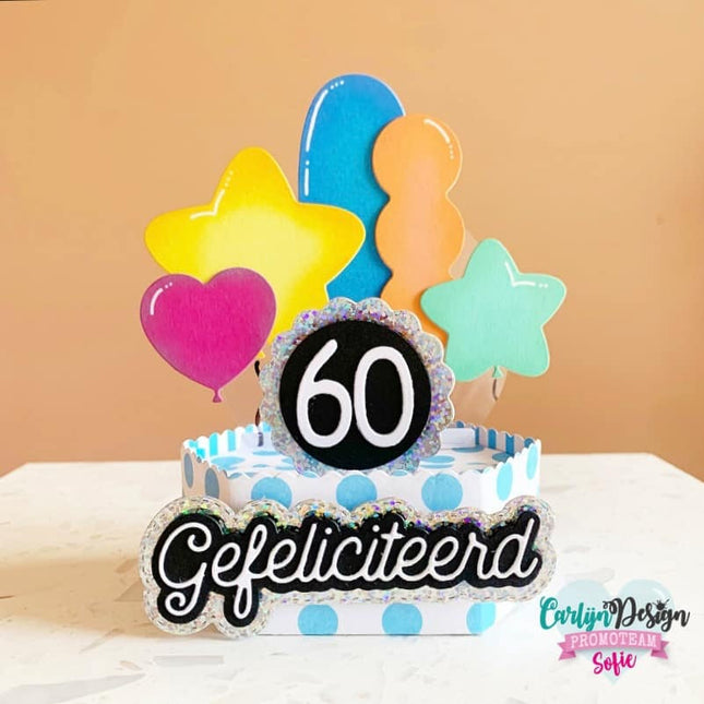CarlijnDesign Monoline Gefeliciteerd snijmallen CDSN-0131
