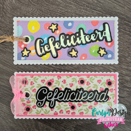 CarlijnDesign Monoline Gefeliciteerd snijmallen CDSN-0131