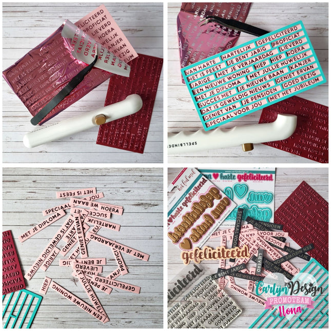 CarlijnDesign Onderteksten Gefeliciteerd stempels CDST-0095