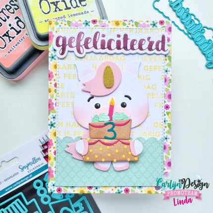 CarlijnDesign Onderteksten Gefeliciteerd stempels CDST-0095